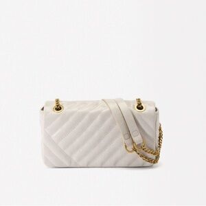 Elegant White Quilted Shoulder Bag